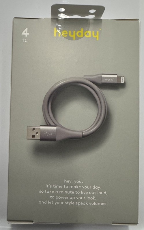 heyday™ 4ft Lighting to USB-A Cable MiFi Certified High Charging Speed NIB Apple