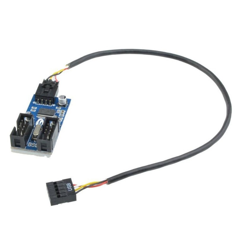 9pin USB Header Male 1 To 2 Female Extension Splitter Cable Connector Adapter