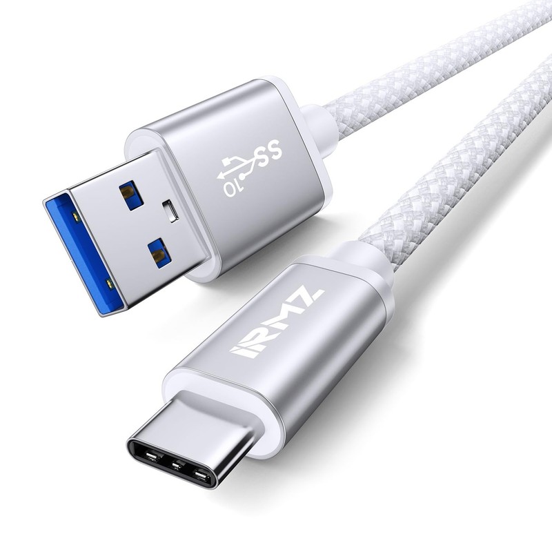 USB C Data Cable White, 3ft USB 3.0 to USB C Data Transfer Cable, 10Gbps High Sp
