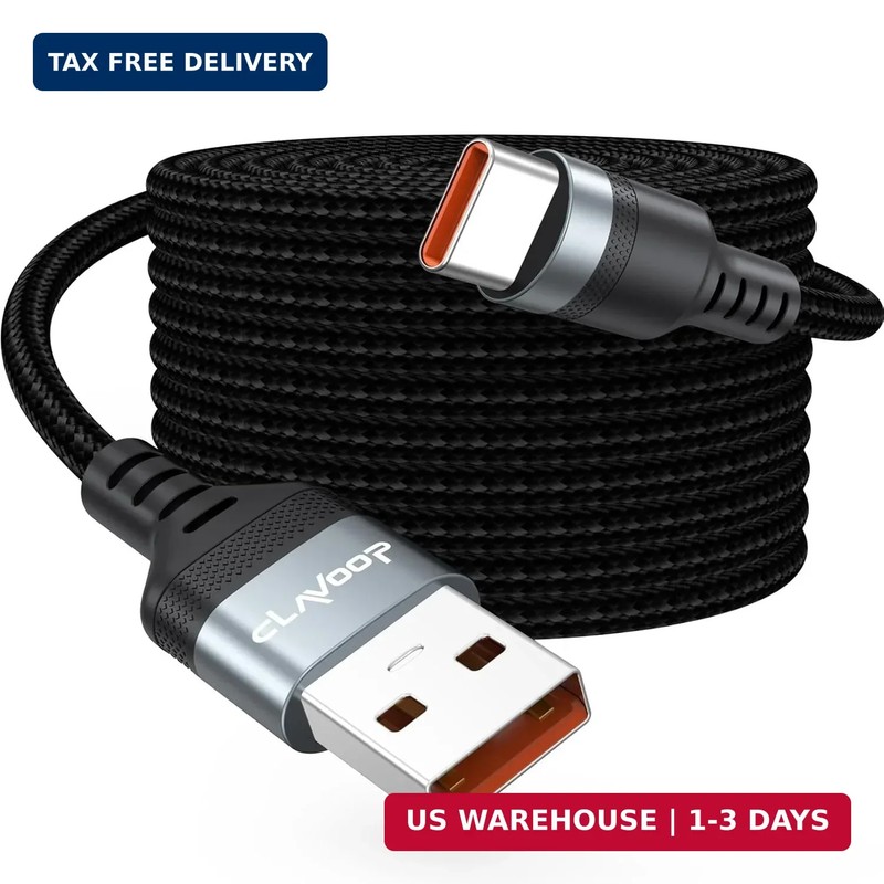 20 FT USB C Cable Long, 18W Fast Charging USB A 2.0 to USB-C Charge Cord 20 Foot