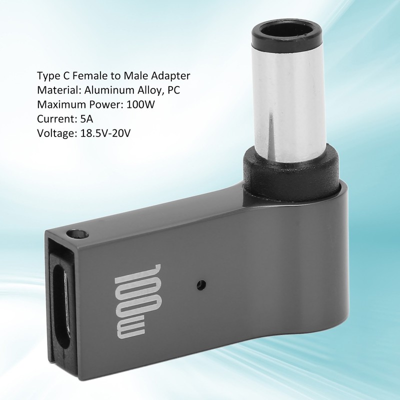 Right Angle PD 100W Adapter 5A 100W 18.5V‑20V Laptop Type C Female-Male Adapter gallery