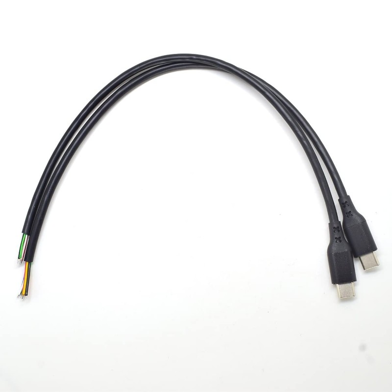 2 PCS 12″ Type-C USB C Male PD Power Cable 5A Fast Charge 6 Wires Pigtail