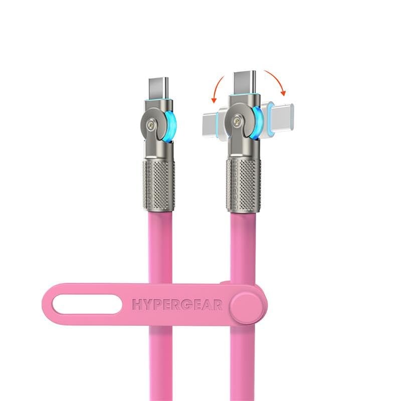 Hypergear 16343_7 12ft USB-C to USB-C Fast Charge Rugged Cable Pink