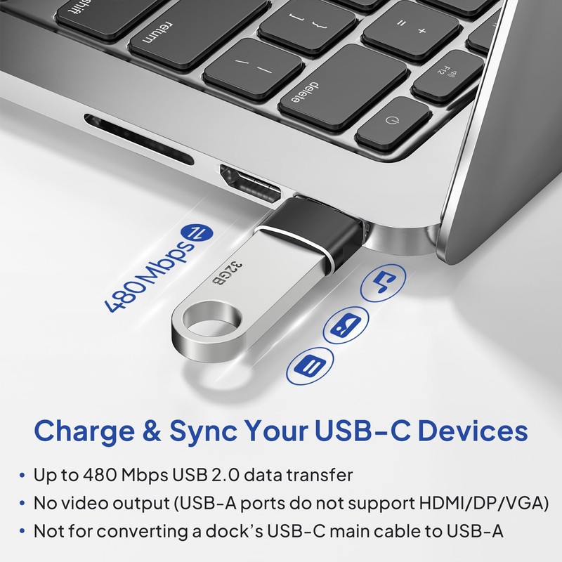 4 Pack USB A Male to USB C Female Adapter Connector for iPhone 17 and 16 Series gallery
