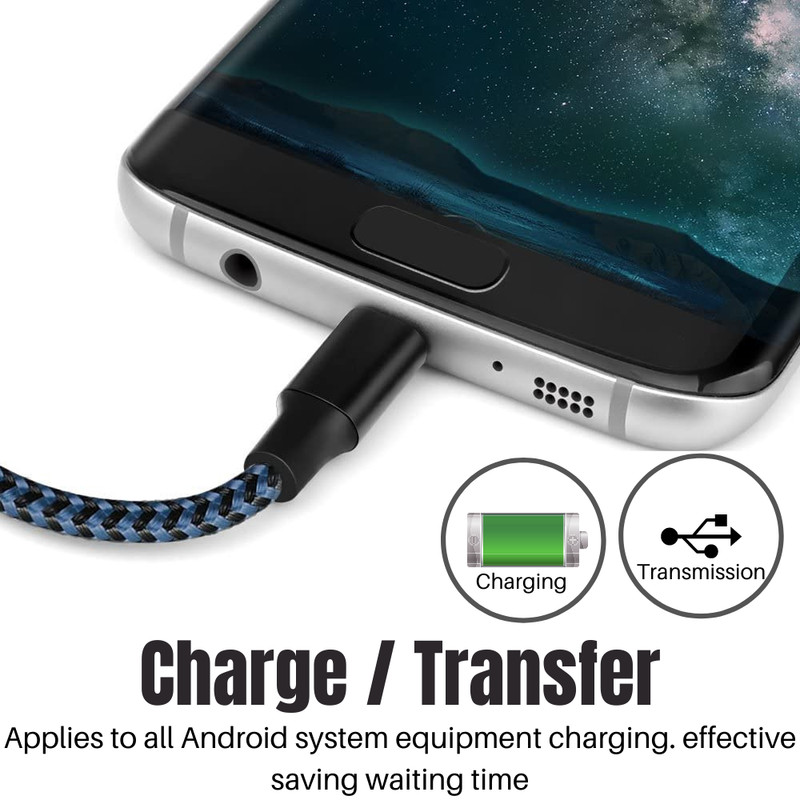 For Samsung Google Android Braided Micro USB Charger Cable Adapter Cord 3 Pack gallery