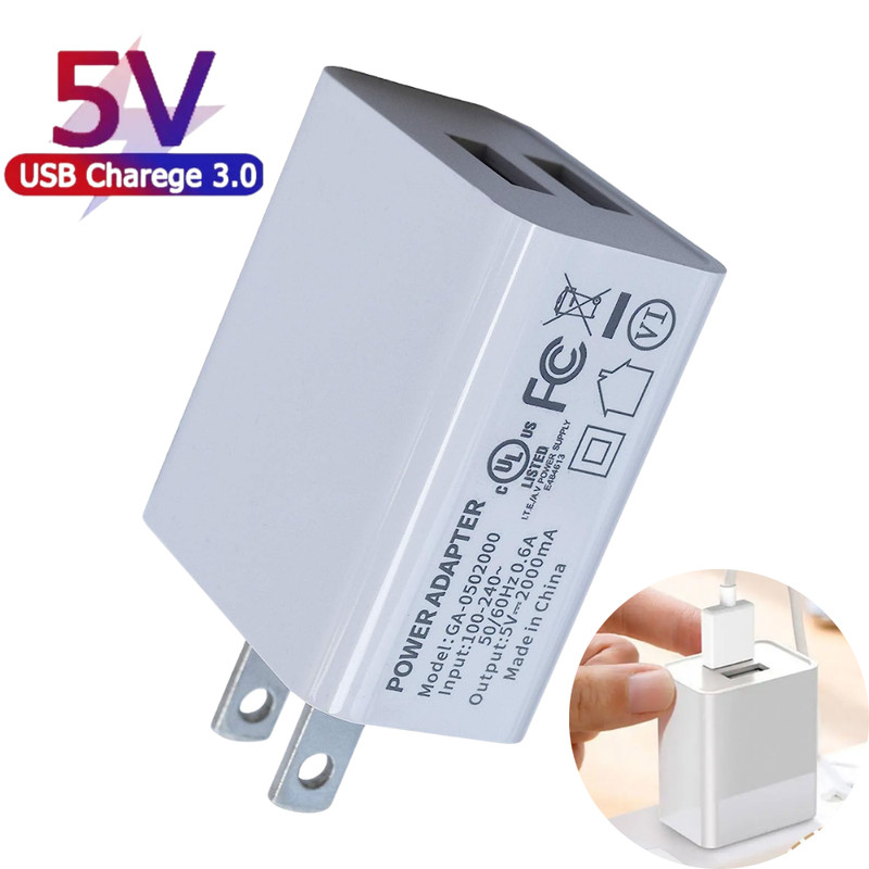 Universal Travel 5V 5A Dual USB A AC Fast Wall Charger 10W Power Adapter US Plug
