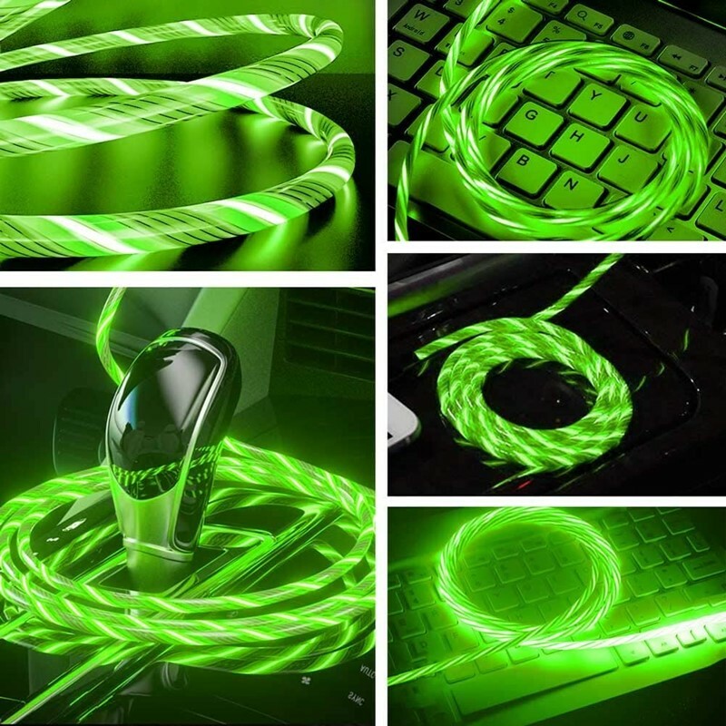 LED Light Up Charging Charger Cable USB Data Cord iPhone Android Type C Phone gallery