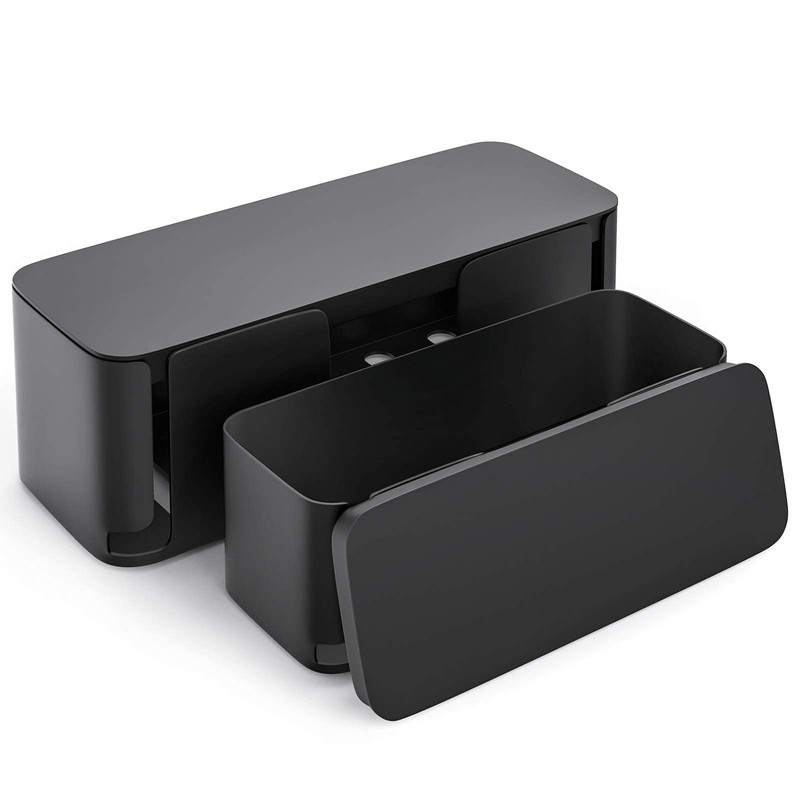 YECAYE 2 Pack Cable Management Box, Pet Friendly Box XL+M, Black