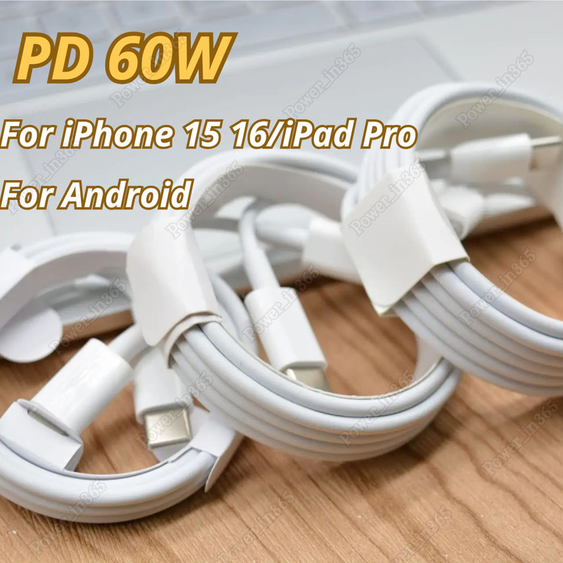 For iPhone16 15 Pro Android Fast Charger Cord 60W USB-C to USB-C Cable Wholesale