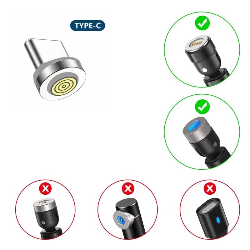 6 Pack Magnetic Charging Cable Tips Adapter Connectors for iPhone/USB-C/Micro US gallery