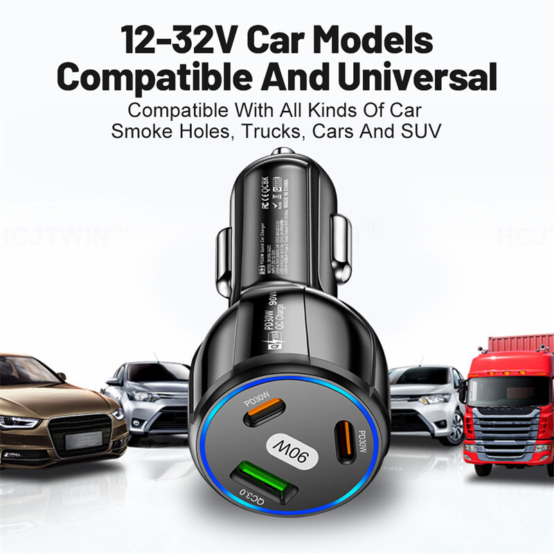 90W Fast Charging Type-C USB Car Charger Adapter For iPhone 17 16 15 14 Pro Max gallery