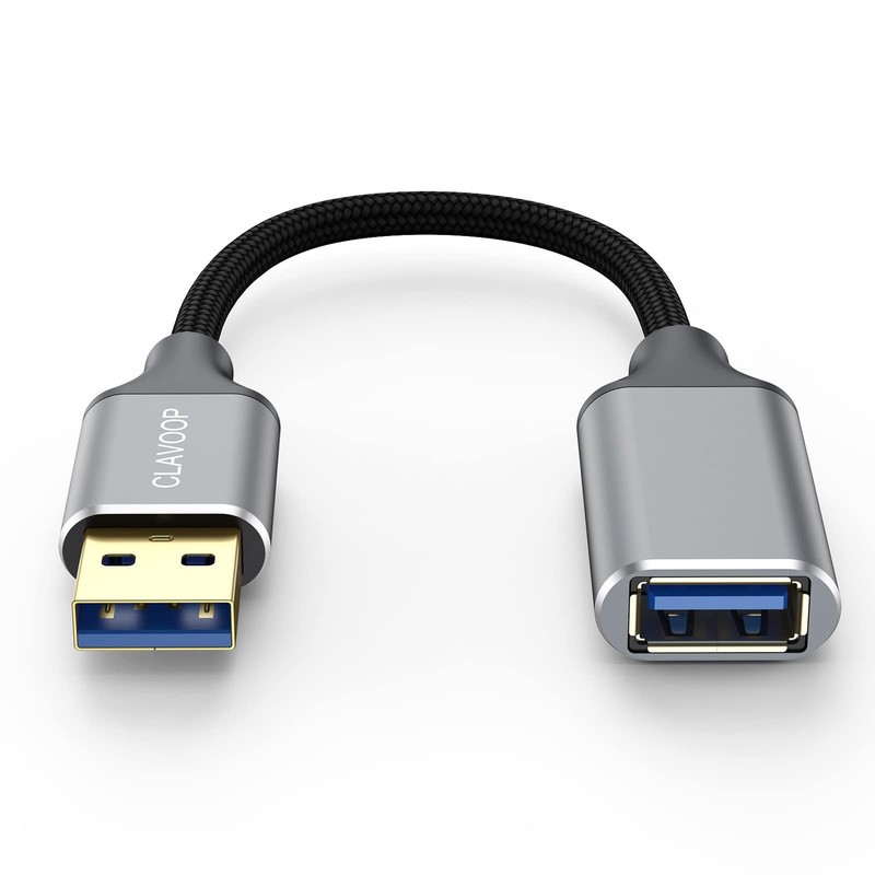 Short USB Extension Cable 6 inch, USB A 3.0 Extender Male to Female Cord Brai…