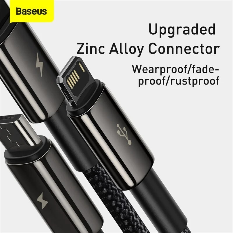 Baseus 3 in 1 USB Type C Cable For iPhone 14 13 12 Fast Charging Cable Samsung gallery