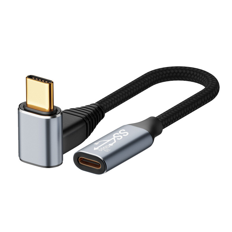 Up Down Angled USB-C USB 3.1 Type C Male to Female Extension Data Cable 10Gbps