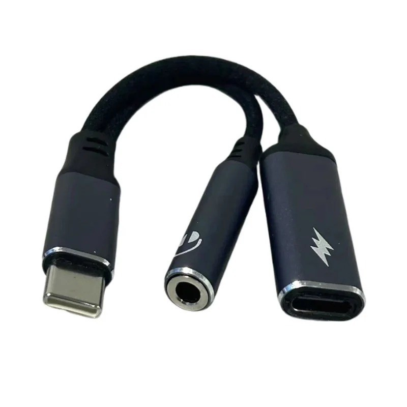 2-in-1 USB-C to 3.5mm Audio Adapter – Charge & Listen Headphone Jack Splitter gallery