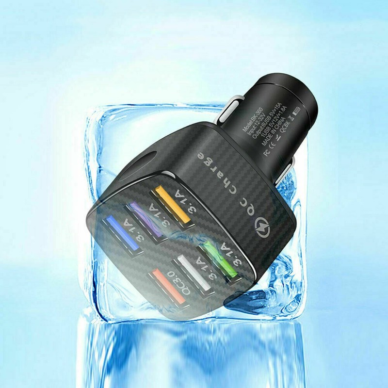 6 USB 15A QC3.0 LED Car Charger Cigarette Lighter Super Fast Charging Adapter g gallery