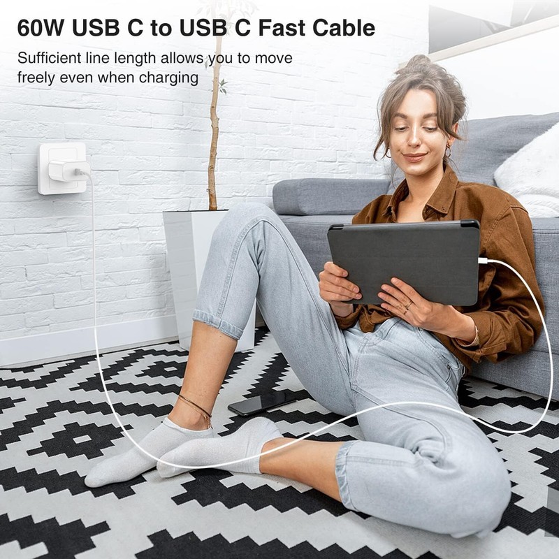 PD 20W Fast Wall Charger USB-C to USB-C Cable For iPhone 17 16 ProMax 15 Samsung gallery