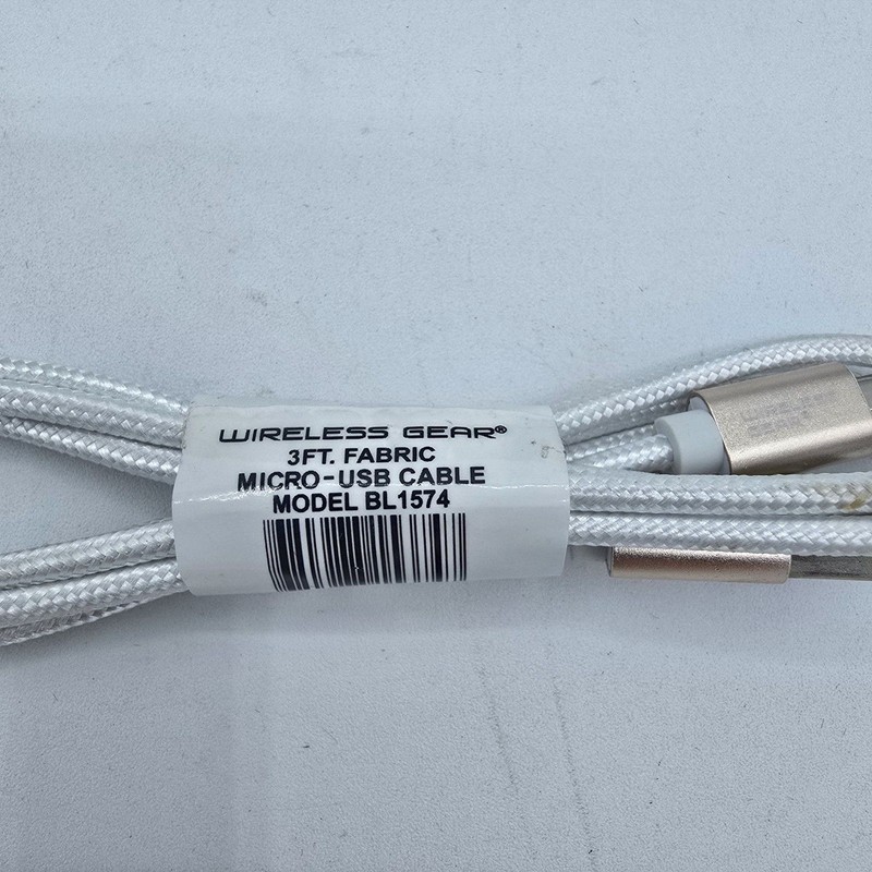 Wireless Gear 3FT Micro USB Fabric Cable - White gallery