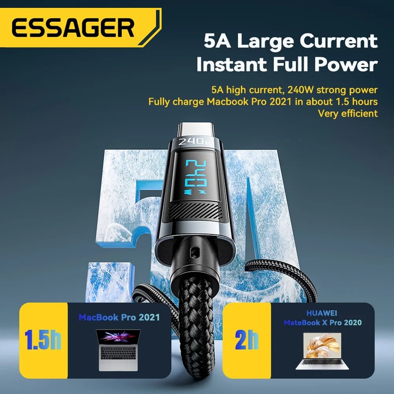 Essager 240W Type C To USB C Cable PD 3.1 Fast Charge Cable For iPhone Samsung gallery