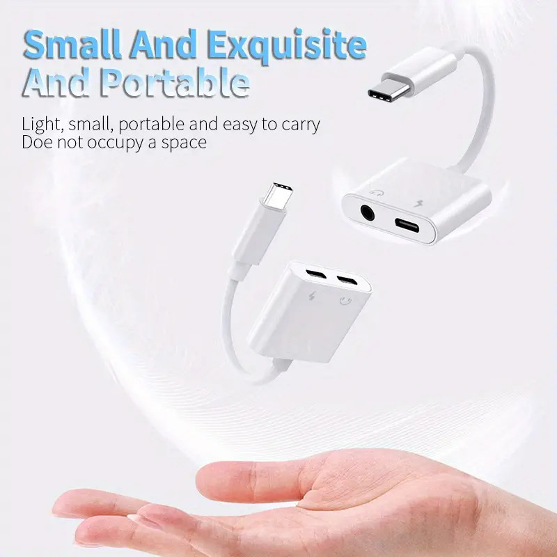 2in1 Charger and Headphone USB Type C to 3.5mm Aux Audio Cable Cord Adapter Lot gallery