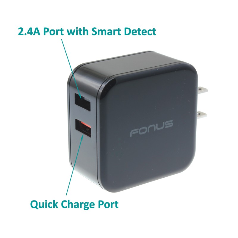 For Galaxy A52/A53/A54/A55/A56 - Quick Home Charger 30W 6ft USB Cable 2-Port gallery
