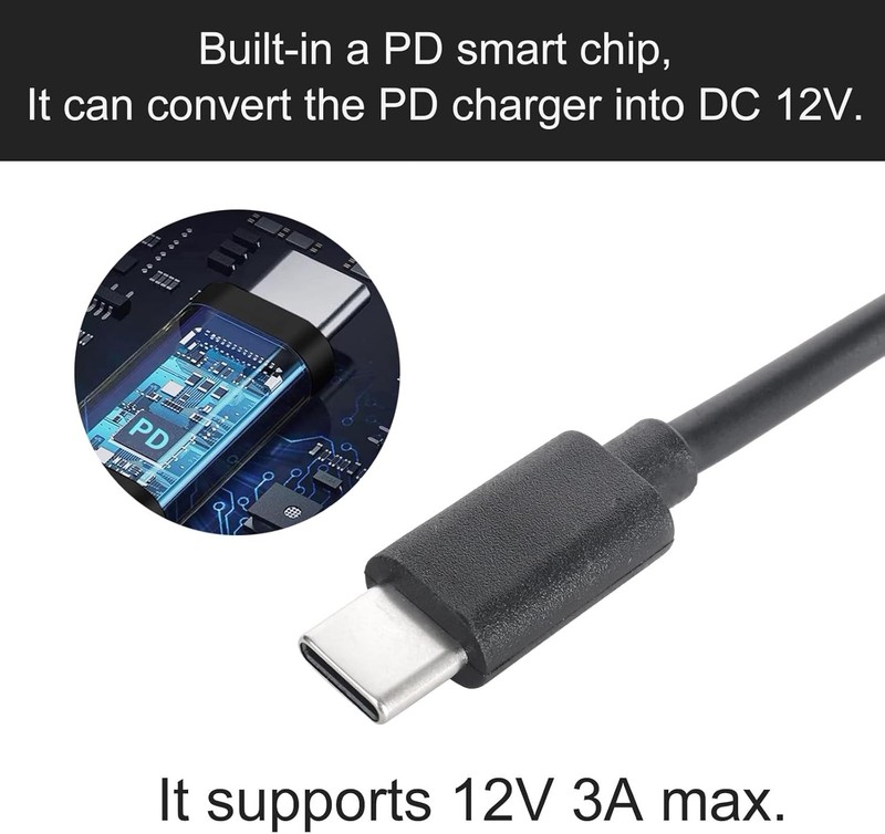 Versatile USB C to DC Charging Cable, 5.5mm x 2.1mm for 12V Electronic Devices gallery