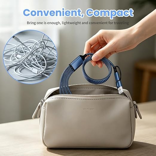 Multi Charging Cable 4 in 1 4 in 2 USB C Splitter Cord Nylon Braided Fast Charge gallery