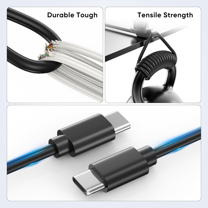 USB to USB Cable 3ft, 2 Pack USB Cable 60W Fast Charging USBC to USBC Cord Br... gallery