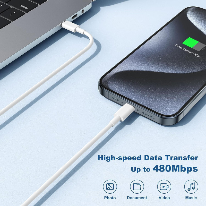 10FT Fast Charging Cord for Iphone 17 16E 15,3Pack Extra Long 10Foot USB C to Ty gallery