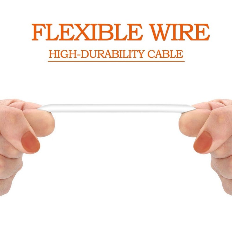 5 PCS USB 2.0 Male 2 Pin Bare Wire Pigtail Cable 1.64 FT 24AWG 5V 2A White gallery