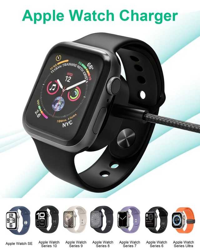 100W 2 USB C Multi Charging Cable for Apple Watch 10FT, USB C Fast Charging Cord gallery