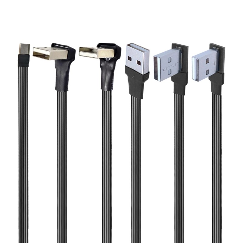 Flat Flexible Right Angled 90 Degree Usb Male to Type C Charging Data Cable gallery