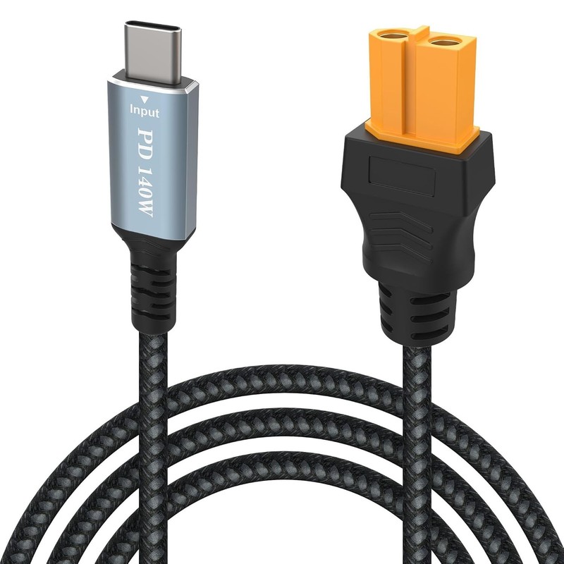 140W USB C to XT60 Power Cable for Drones RC Batteries Fast Charging 6.6ft gallery