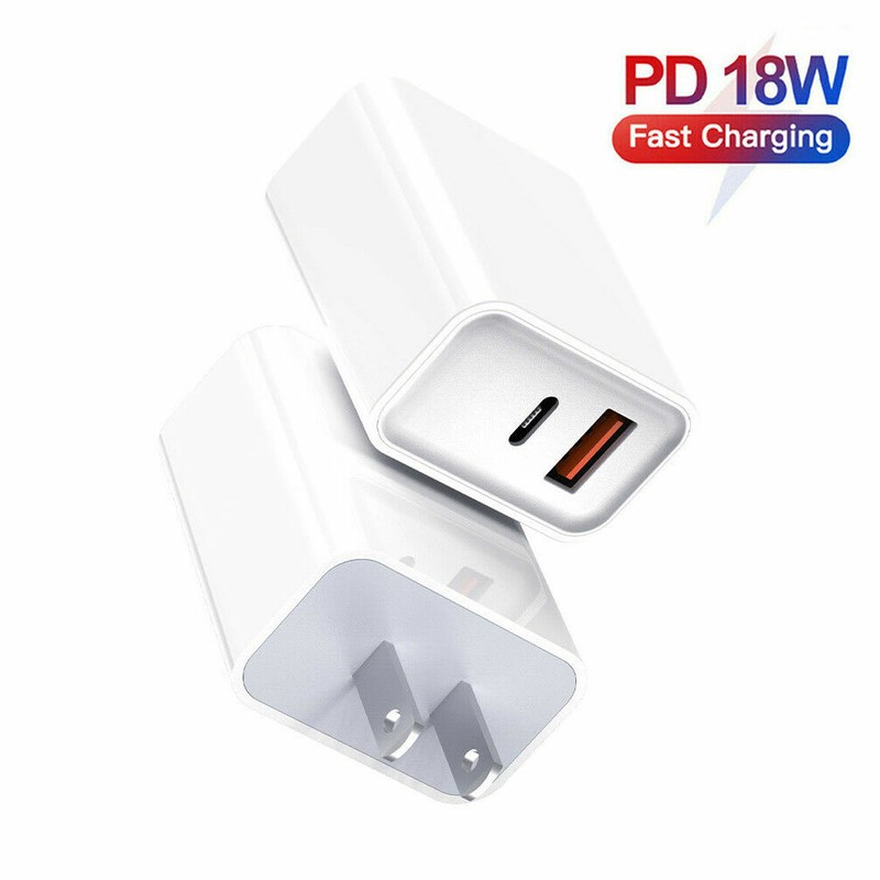 Premium 18W PD USB-A USB-C Charger Adapter for Huawei Mate 20X 20 Lite P30 Pro