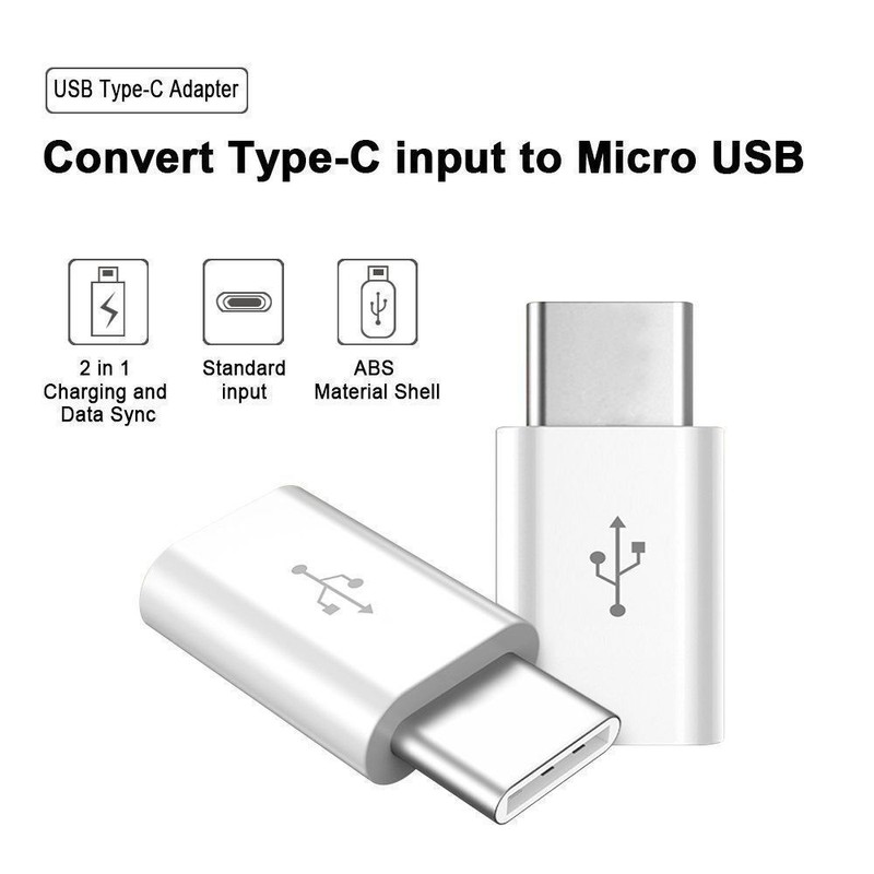 10PCS V8 to Type C Adapter USB C to Micro USB Converter Plug Connector White Lot gallery