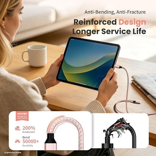 Multi Charging Cable 4 in 1 4 in 2 USB C Splitter Cord Nylon Braided Fast Charge gallery