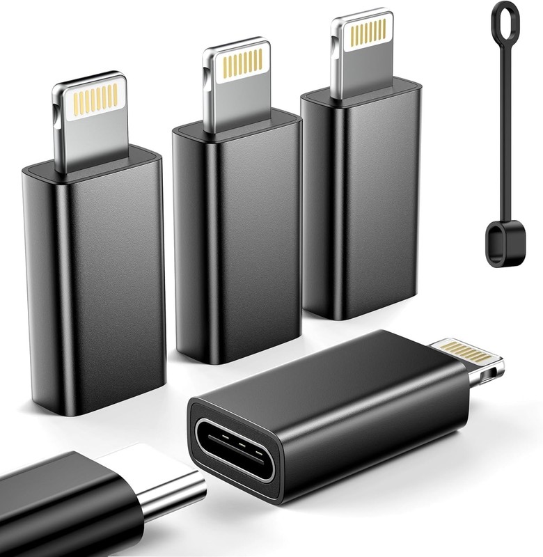MFi Certified 27W USB C to Lightning Adapter (4 Pack) – Fast Charging black
