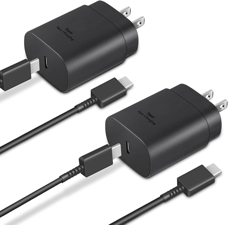 USB C Wall Charger 25W Fast Charging Block with 6ft Cable Type C USB – 2 Pack