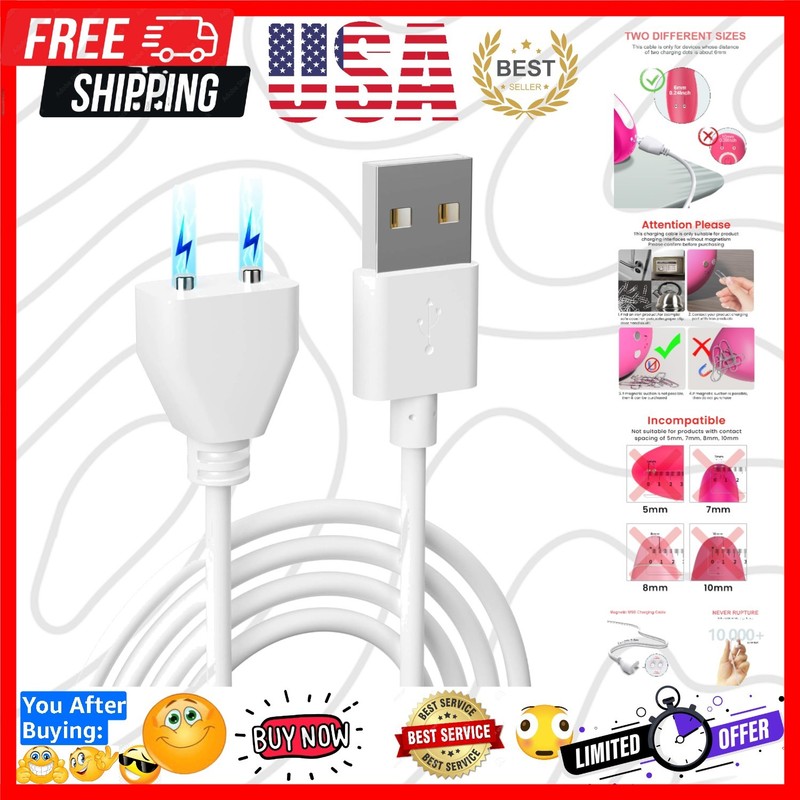 Magnetic USB DC Charger Cable Replacement Charging Cord-6mm/0.24in