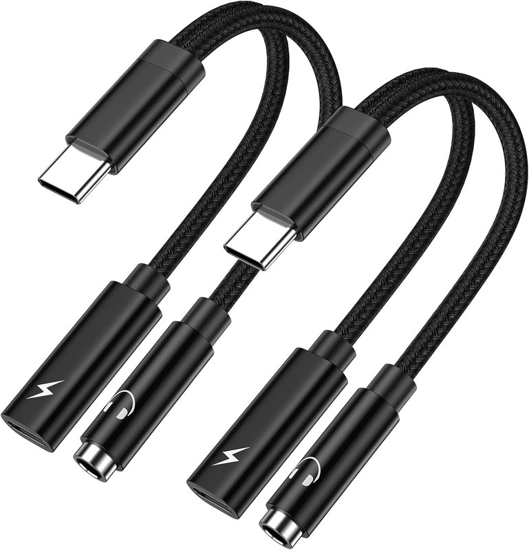 USB C to 3.5Mm Headphone and Charger Adapter for Samsung Galaxy A17 A56 A55 A35
