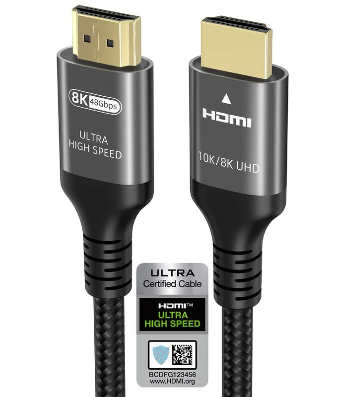 Ubluker 10K 8K 4K HDMI Cable 48Gbps 6.6 FT, Certified Ultra High Speed HDMI