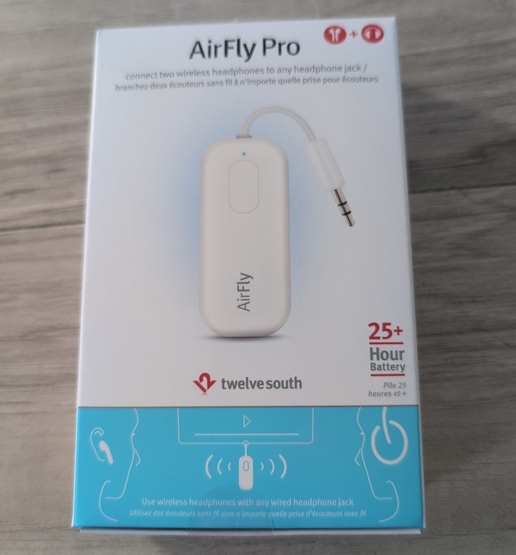 Twelve South AirFly Pro Bluetooth Wireless Transmitter Receiver White