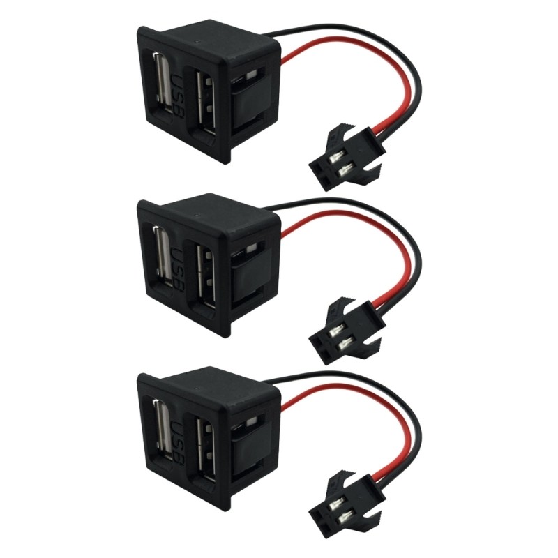 3Pieces Lamp Power Supplies Sockets With Double USB For Living Room Corners gallery