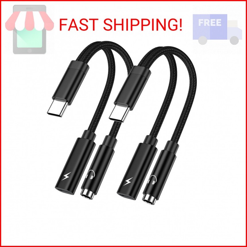 USB C to 3.5mm Headphone and Charger Adapter for Samsung Galaxy A17 A56 A55 A35