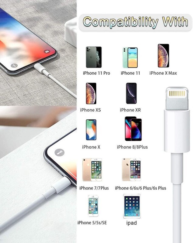 USB Fast Charger Cable Cord For iPhone 14 13 12 11 Pro Max XR SE XS X 8 7 6s Lot gallery