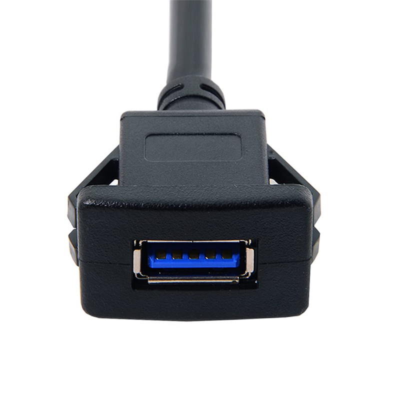 1M Waterproof Single USB 3.0 Extension Latch Mount Car AUX Cable for Dashboard P gallery