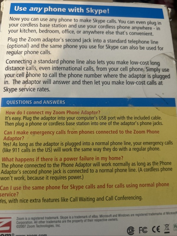 Zoom Model 5900 Home Phone Adapter for Skype gallery