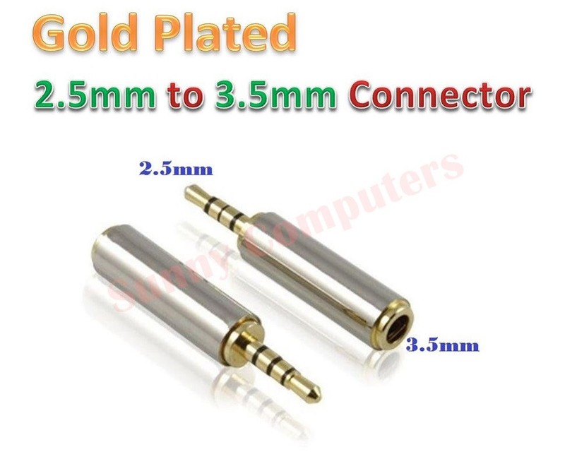 3x 2.5mm Male to 3.5mm Female 4Pole Stereo Audio Mic Jack Plug Adapter Connector