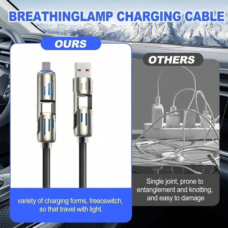 4 in 1 Charging Cable (6.6FT) , 240W Max Fast Charger Cord US gallery