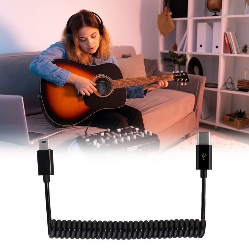 Type C To 5P/Mini 5P Spring Data Cable For Phone Camera Fast Charging gallery